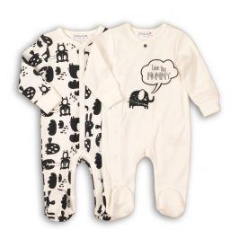 Overal kojenecký bavlněný , 2pack bílá 62