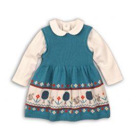 Dívčí set , šatovka a body modrá 56/62