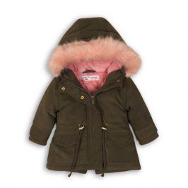 Kabát dívčí zimní Parka podšitá chlupem khaki 86/92