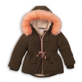 Kabát dívčí zimní Parka podšitá chlupem khaki 80/86